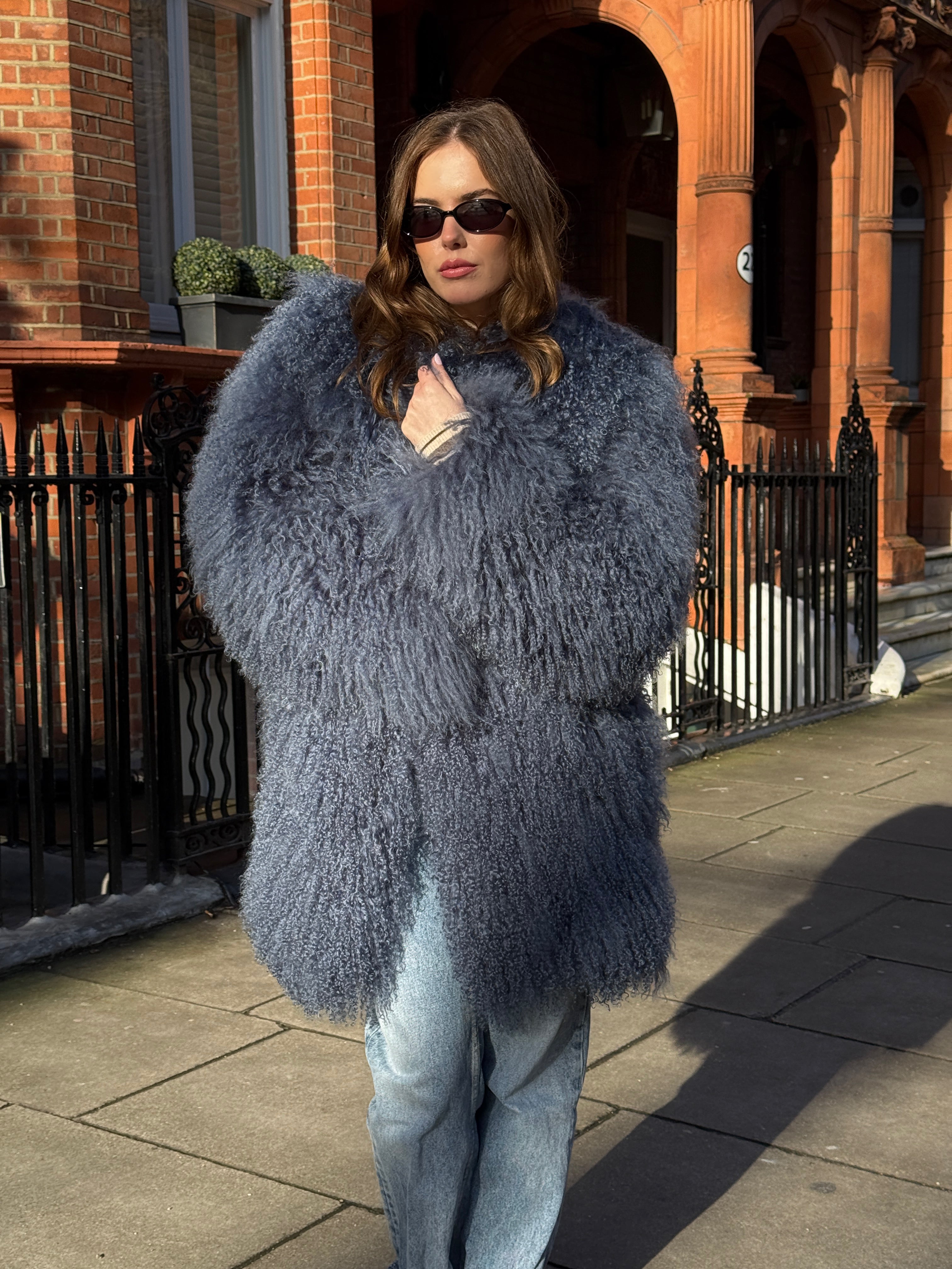 Amber Mongolian Fur Coat